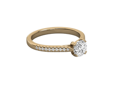 Classic Solitaire Pavé Engagement Ring