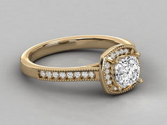 Dreamy Halo Pave Engagement Ring