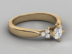 Classic Solitaire Pavé Engagement Ring - 6
