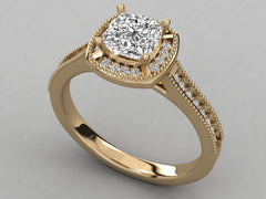 Dreamy Halo Pave Engagement Ring