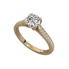 Classic Solitaire Pavé Engagement Ring