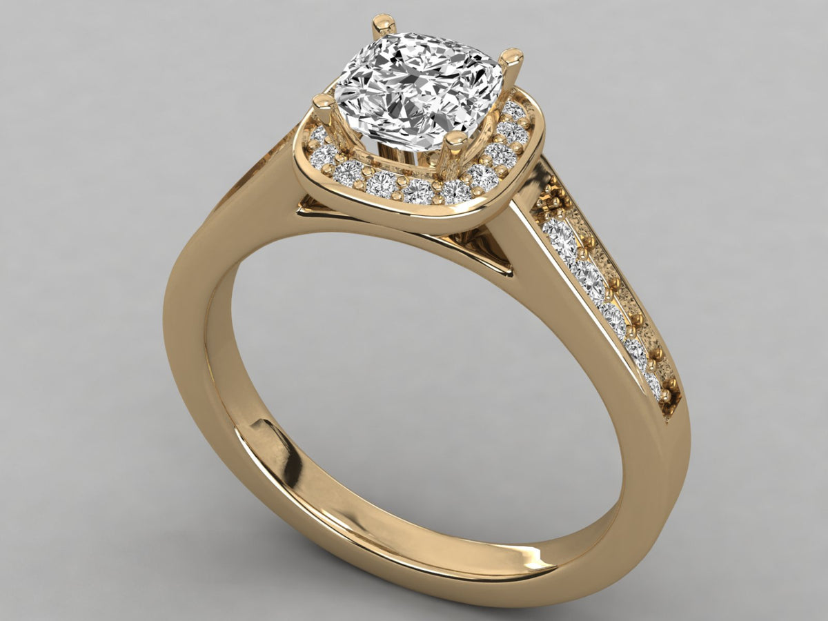 Captivating Pave Halo Engagement Ring