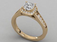 Captivating Pave Halo Engagement Ring