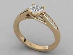 Dazzling Brilliance Solitaire with Slim Pave Band