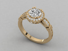 Round Love Pave Engagement Ring