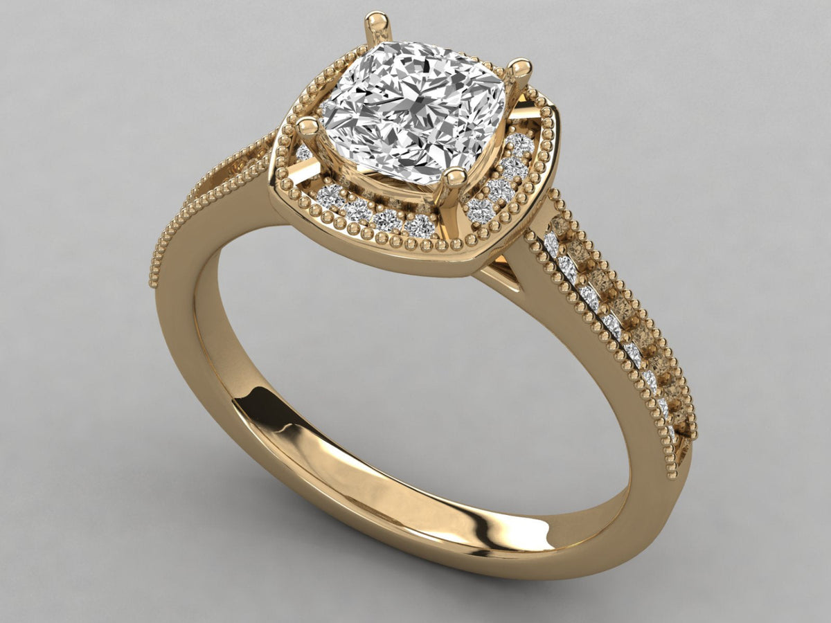 Dreamy Halo Pave Engagement Ring