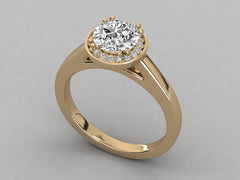 Classic Round Halo Engagement Ring