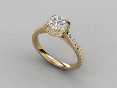 Exquisite Luxe Solitaire with Pave Band