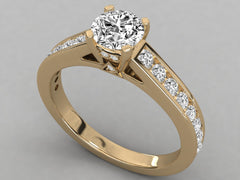 Elegant Halo Round Solitaire Engagement Ring