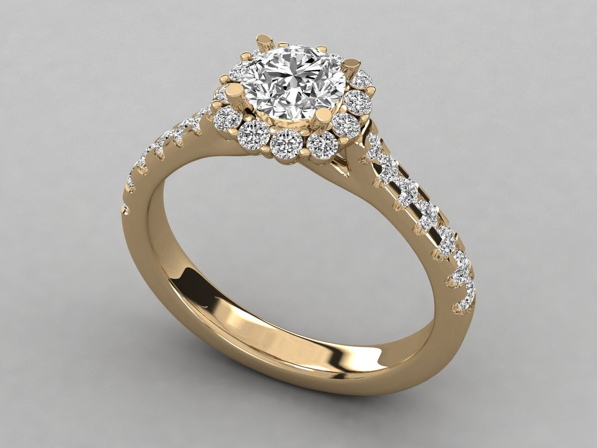 Timeless Diamond Solitaire with Pave Sparkle