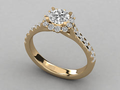 Timeless Diamond Solitaire with Pave Sparkle