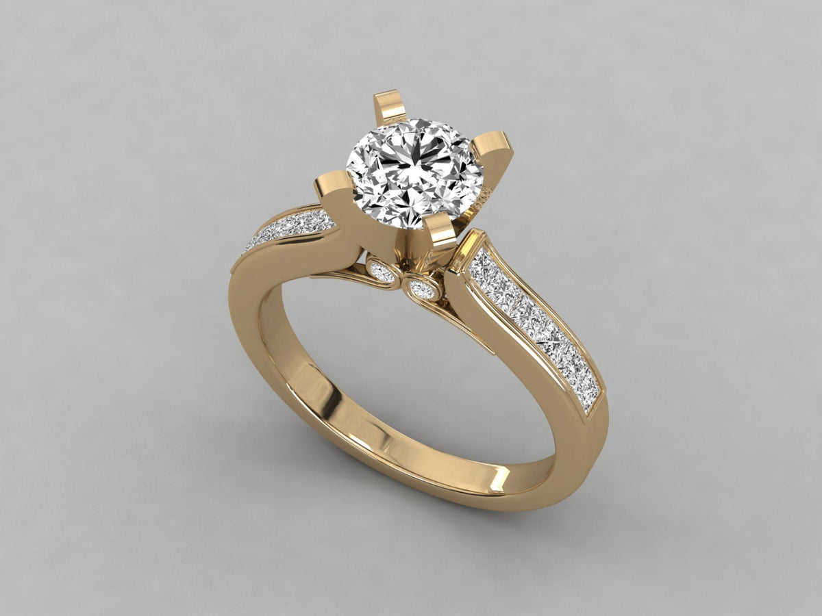 Dazzling Diamond Pave Accent Solitaire