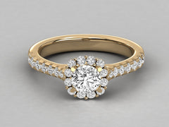 Timeless Diamond Solitaire with Pave Sparkle