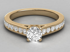 Elegant Halo Round Solitaire Engagement Ring
