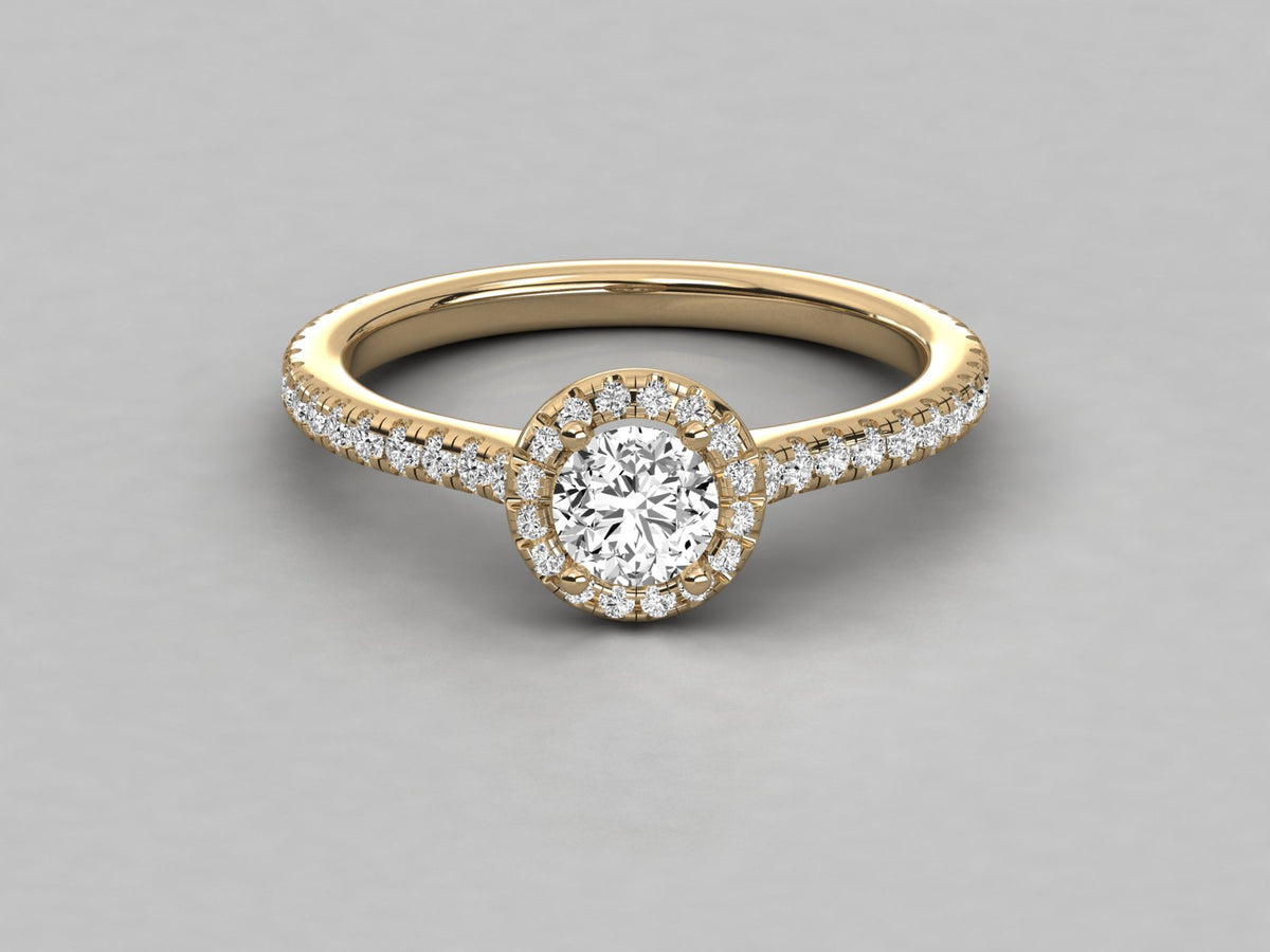Classic Gem Pave Set Engagement Ring