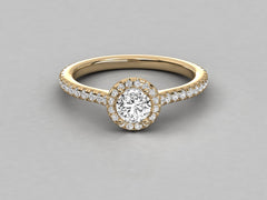 Classic Gem Pave Set Engagement Ring