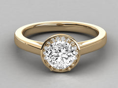 Classic Round Halo Engagement Ring