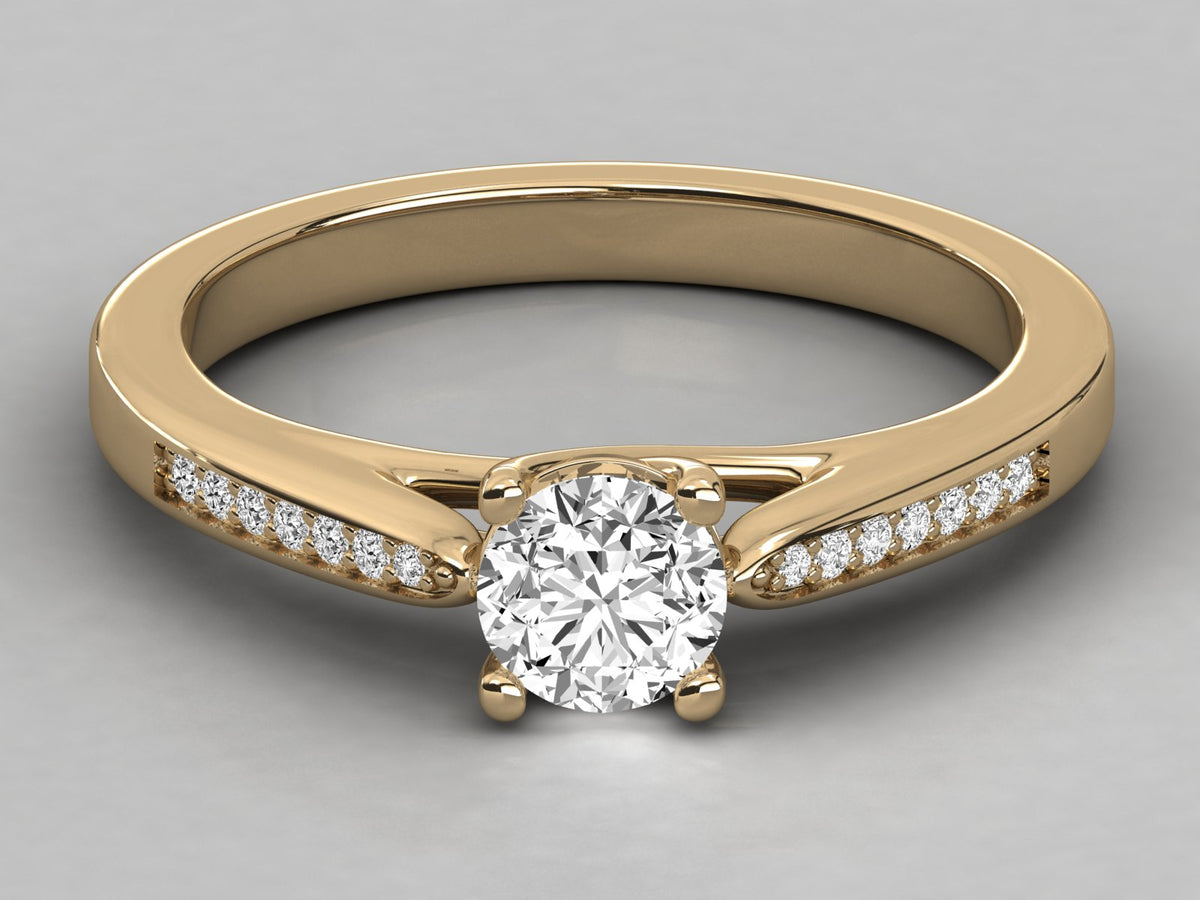 Dazzling Brilliance Solitaire with Slim Pave Band