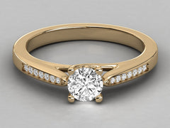 Dazzling Brilliance Solitaire with Slim Pave Band