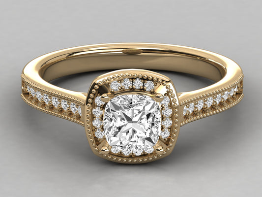 Dreamy Halo Pave Engagement Ring
