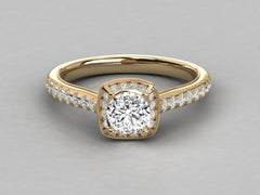Exquisite Luxe Solitaire with Pave Band