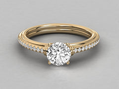 Radiant Dream Solitaire with Slim Pave Band