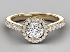 Minimalist Pave Round Solitaire