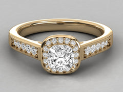 Captivating Pave Halo Engagement Ring