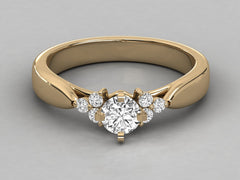 Classic Solitaire Pavé Engagement Ring - 6