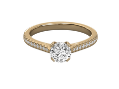 Classic Solitaire Pavé Engagement Ring