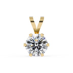 Gold pendant with a large diamond on a white background
