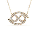 Cancer Zodiac Sign Pendant in yellow gold with round lab grown diamonds, zodiac necklace for June and July birthdays.