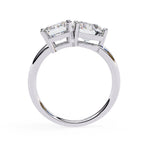 Two Stone Radiant And Round Cut Lab Diamond Ring