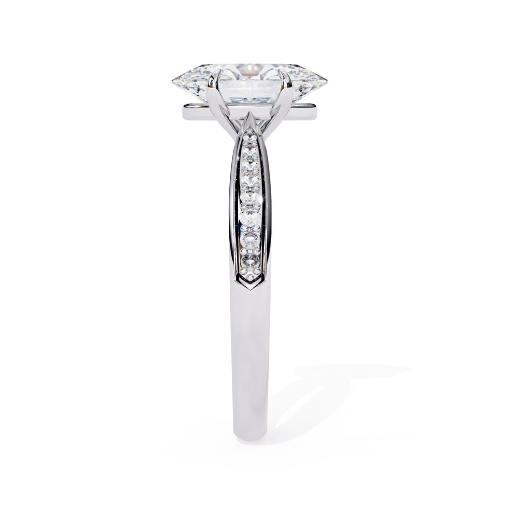 Diamond ring with a white background