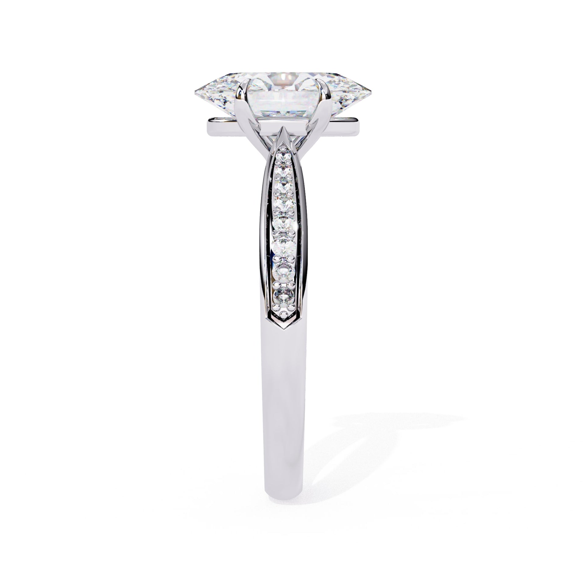 Diamond ring with a white background