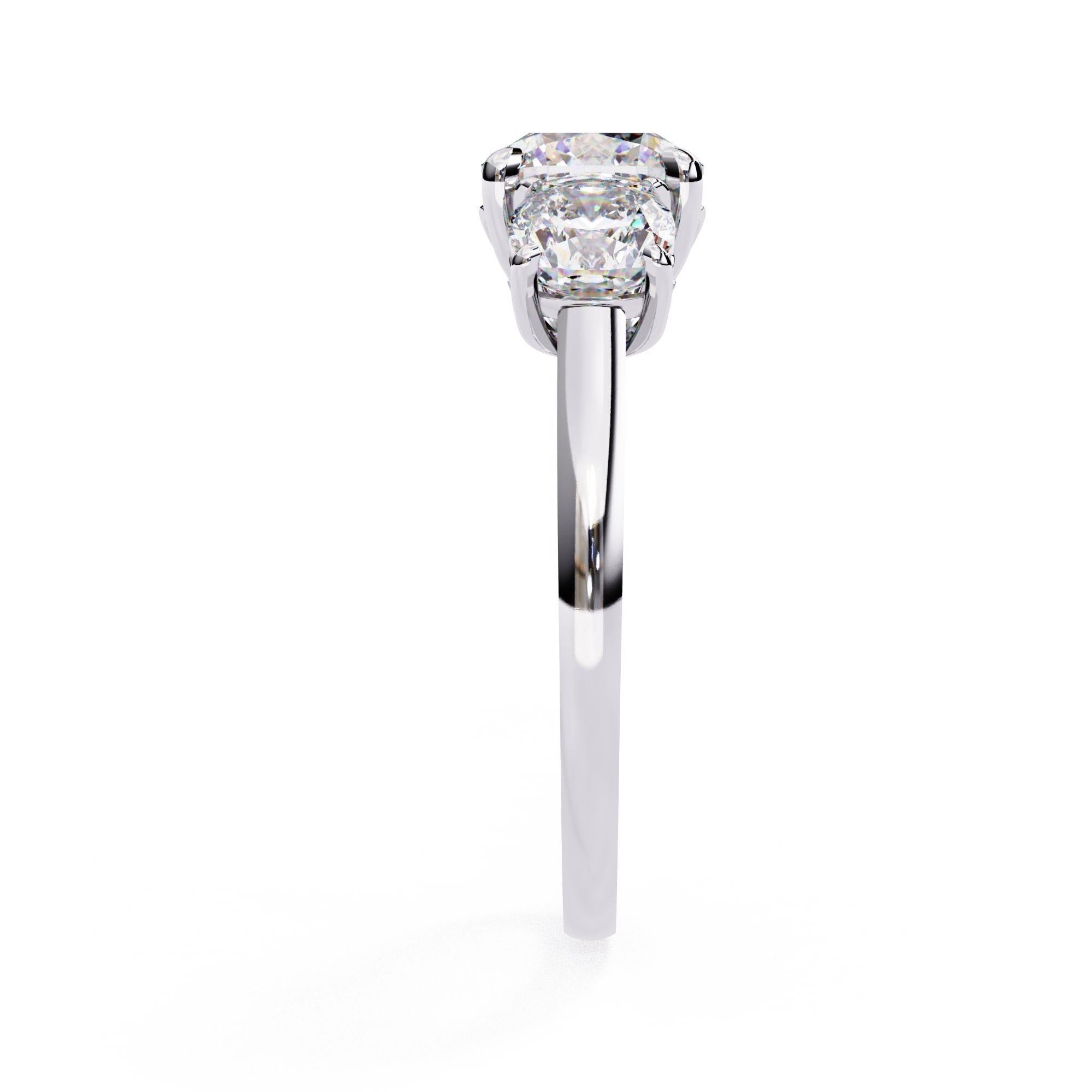 Diamond ring with a white background