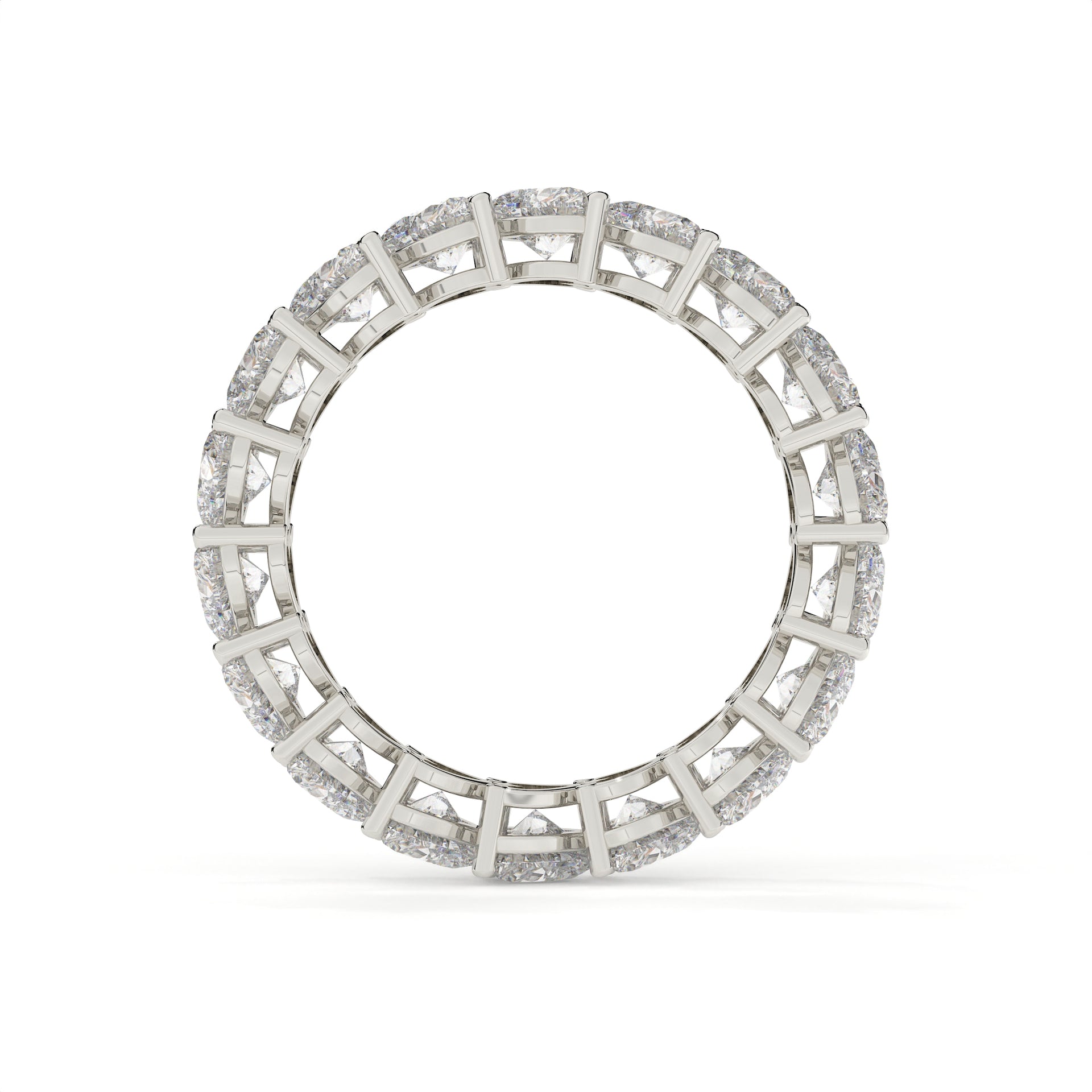 Diamond eternity ring on a white background