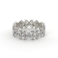 Silver bracelet with diamond-like stones on a white background