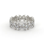 Silver bracelet with diamond-like stones on a white background