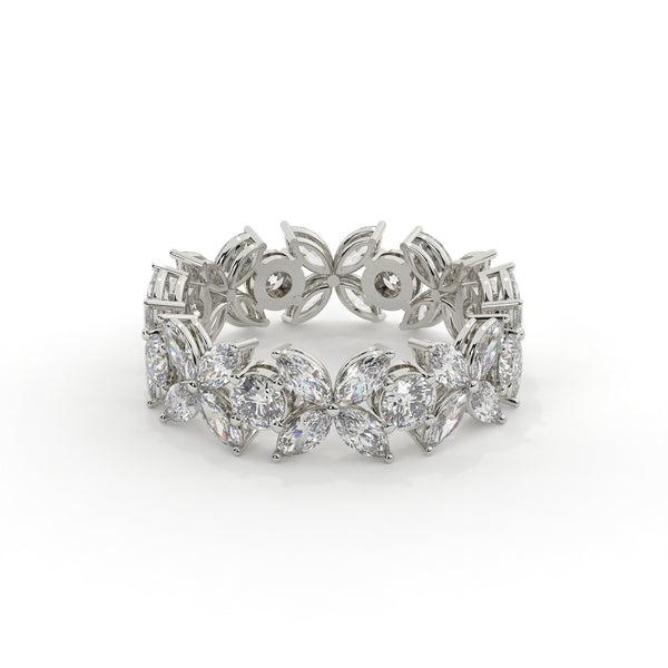 Silver bracelet with diamond-like stones on a white background