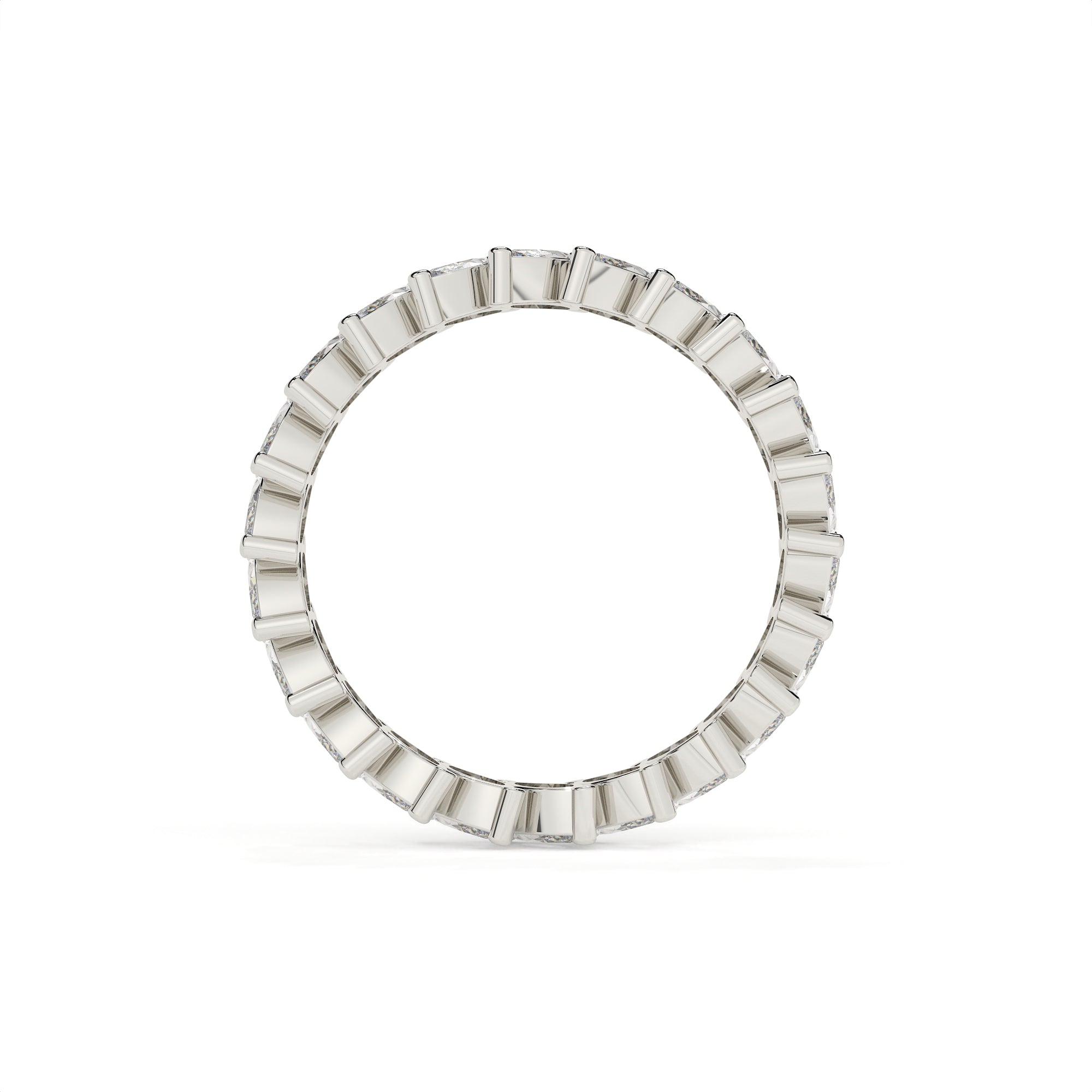 Silver ring with a white background