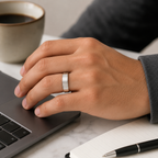 5.5 mm High Polish center with beveled edges ring for men