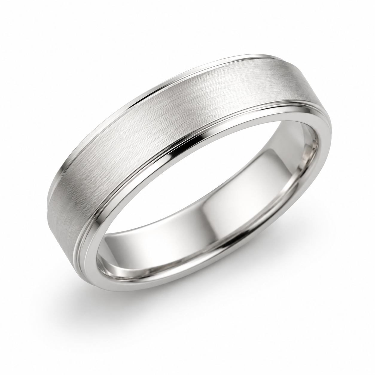 5.5 mm High Polish center with beveled edges ring for men