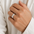 5.5 mm High Polish center with beveled edges ring for men