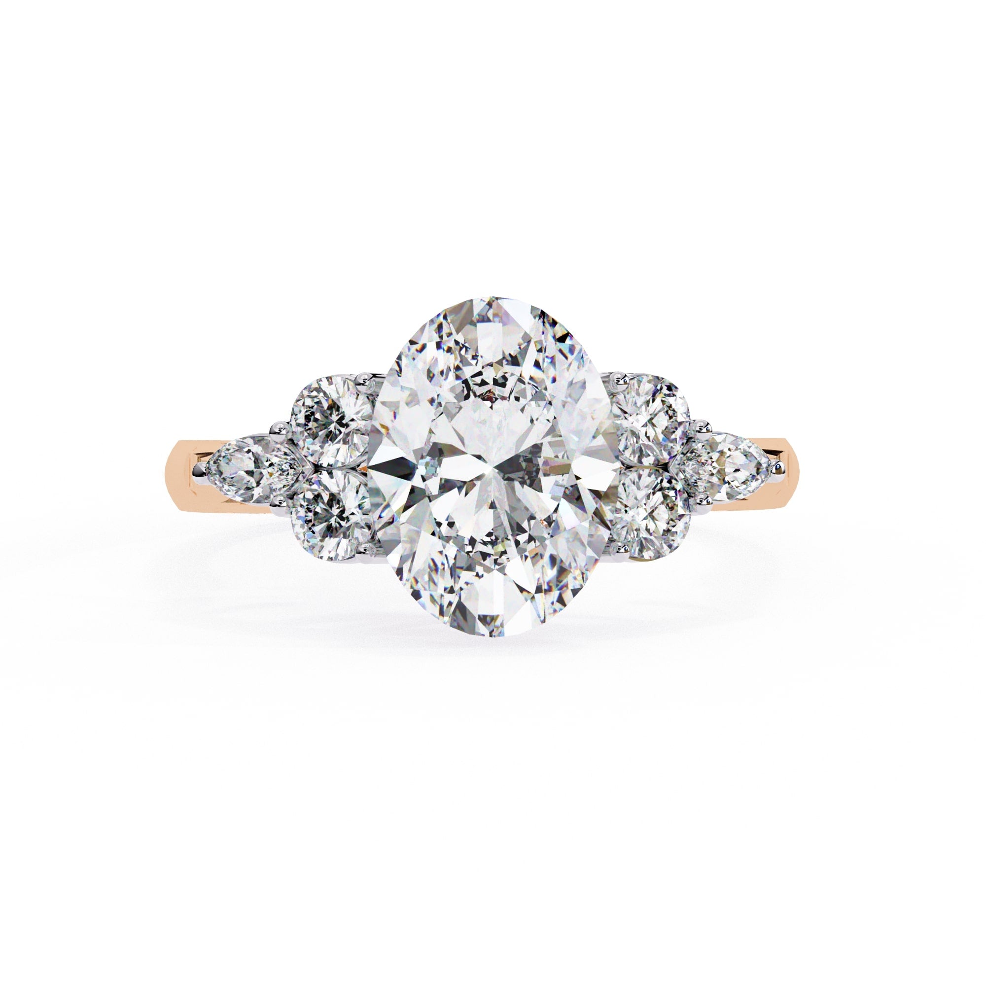 Diamond ring with a white background