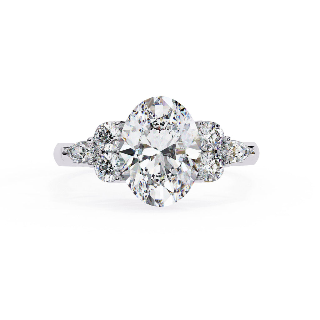 Diamond ring with a white background