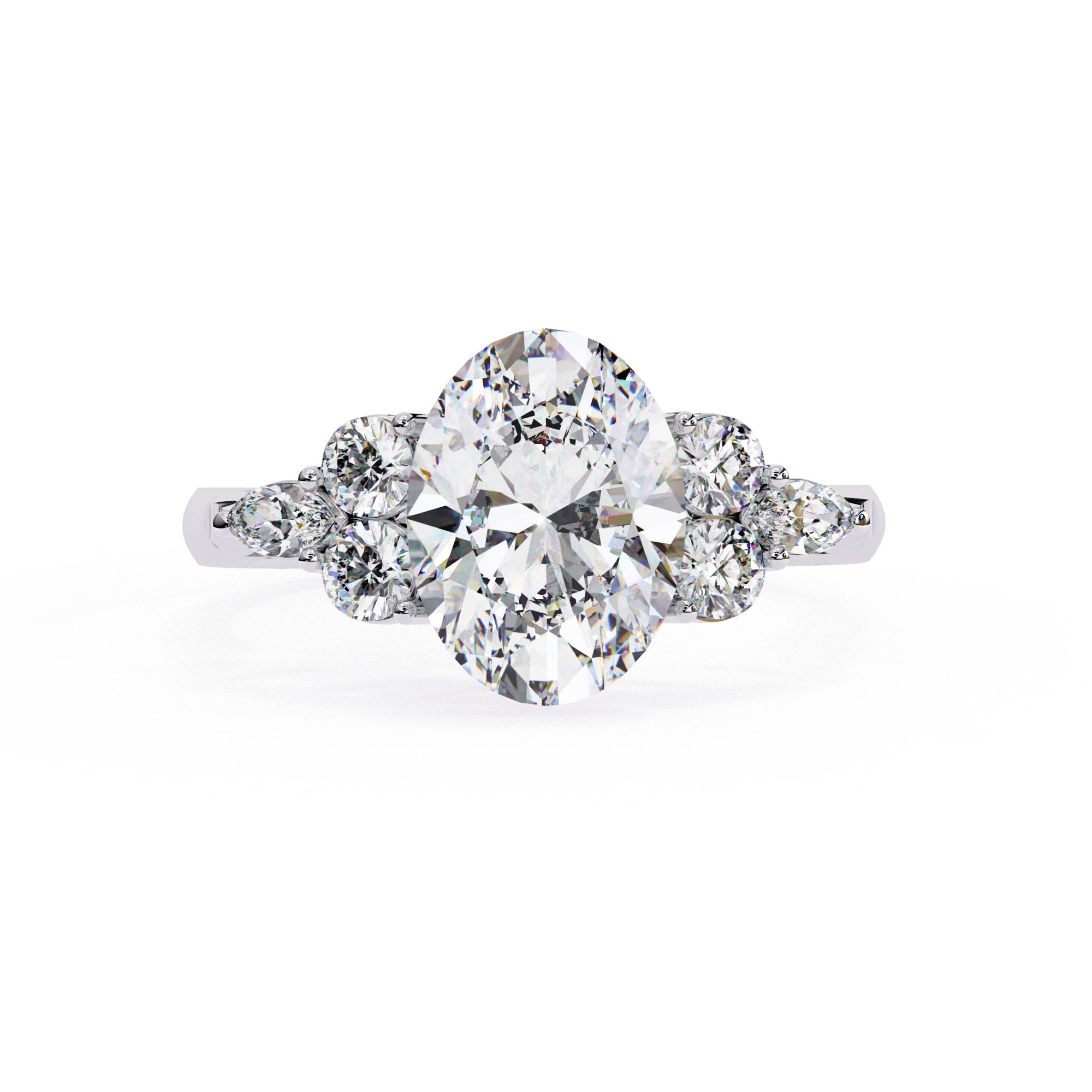 Diamond ring with a white background