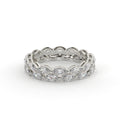 Silver ring with gemstones on a white background