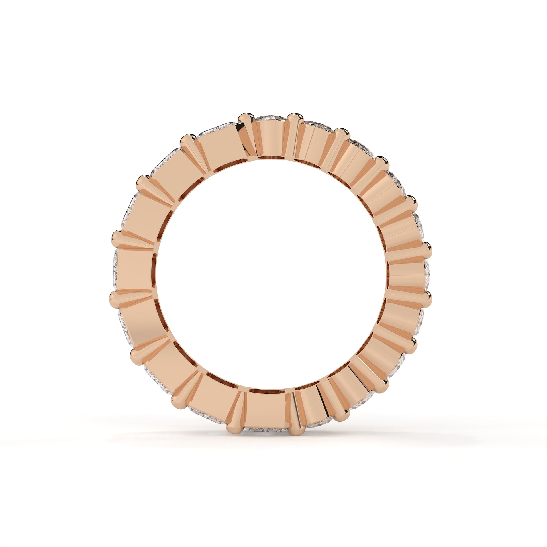 Oval And Emerald Diamond Full Eternity Wedding Band