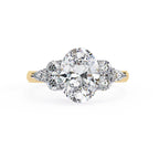 Diamond ring with gold band on a white background